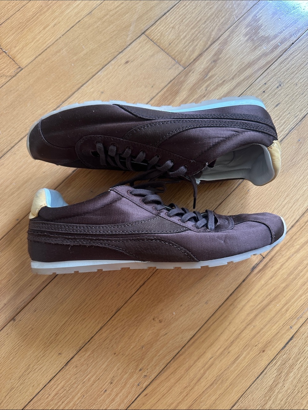 Oncept brown satin sneaker!
